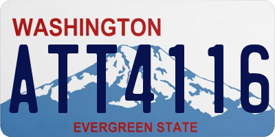 WA license plate ATT4116