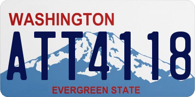 WA license plate ATT4118