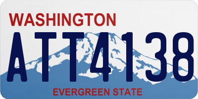 WA license plate ATT4138