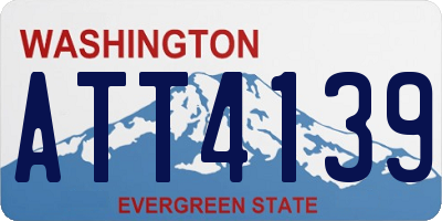 WA license plate ATT4139