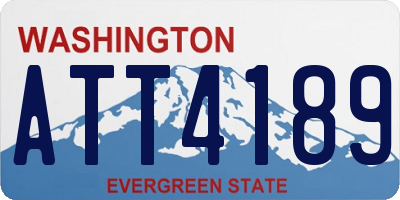 WA license plate ATT4189