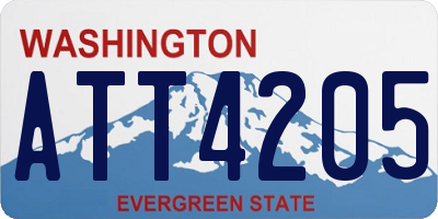 WA license plate ATT4205