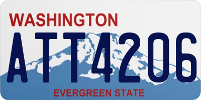 WA license plate ATT4206