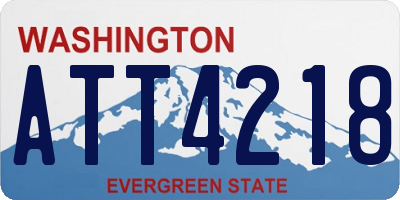 WA license plate ATT4218