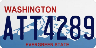 WA license plate ATT4289