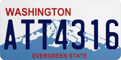 WA license plate ATT4316