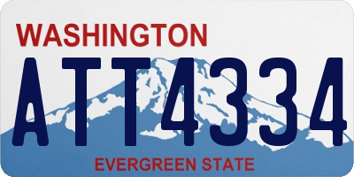 WA license plate ATT4334