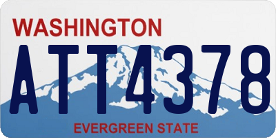 WA license plate ATT4378
