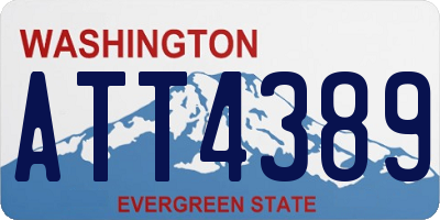 WA license plate ATT4389