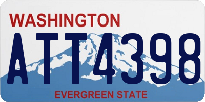 WA license plate ATT4398