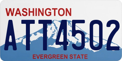 WA license plate ATT4502