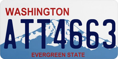 WA license plate ATT4663