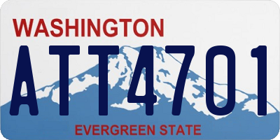 WA license plate ATT4701