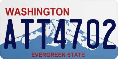 WA license plate ATT4702