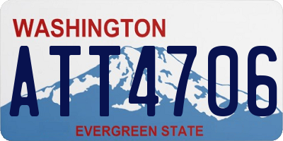 WA license plate ATT4706