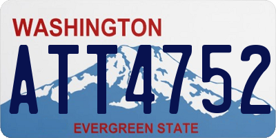 WA license plate ATT4752