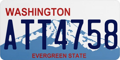 WA license plate ATT4758