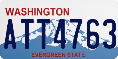 WA license plate ATT4763