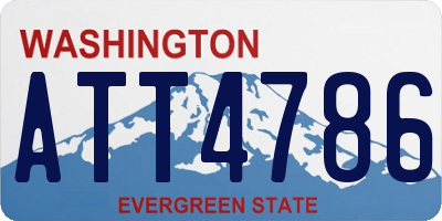 WA license plate ATT4786