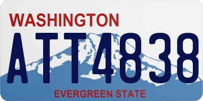 WA license plate ATT4838