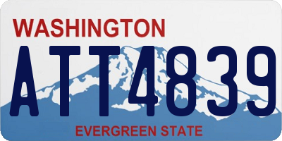 WA license plate ATT4839