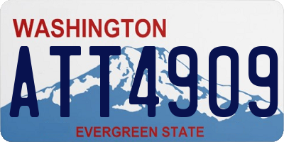 WA license plate ATT4909