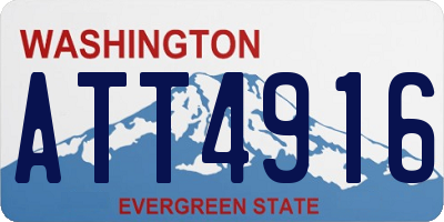 WA license plate ATT4916