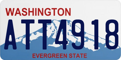 WA license plate ATT4918