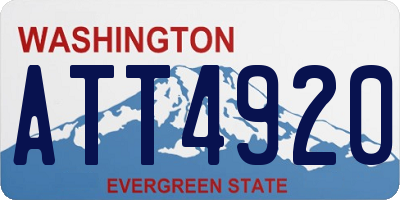 WA license plate ATT4920