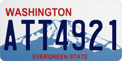 WA license plate ATT4921