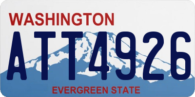 WA license plate ATT4926
