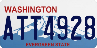 WA license plate ATT4928