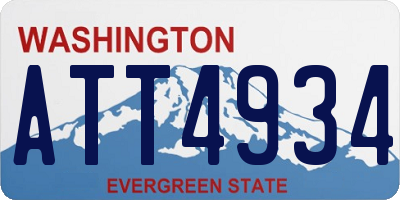 WA license plate ATT4934