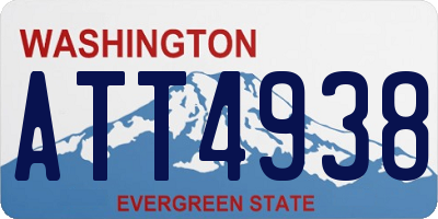 WA license plate ATT4938