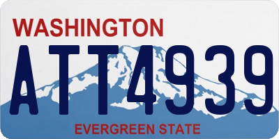 WA license plate ATT4939