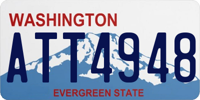WA license plate ATT4948