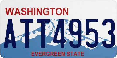 WA license plate ATT4953