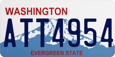 WA license plate ATT4954
