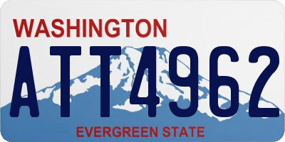 WA license plate ATT4962