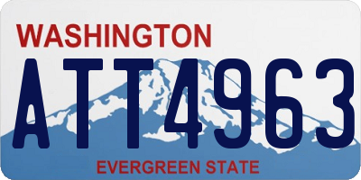 WA license plate ATT4963