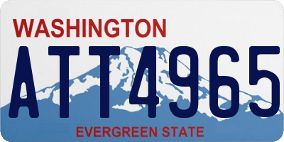 WA license plate ATT4965