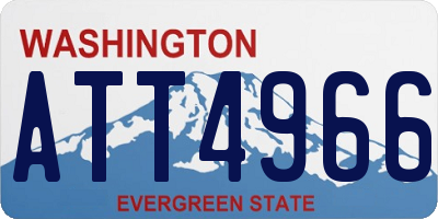 WA license plate ATT4966
