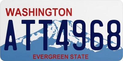 WA license plate ATT4968