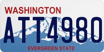 WA license plate ATT4980