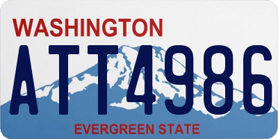 WA license plate ATT4986