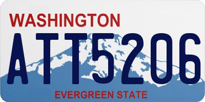 WA license plate ATT5206