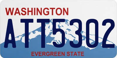WA license plate ATT5302