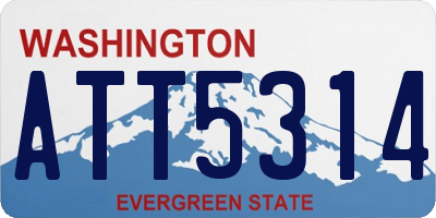 WA license plate ATT5314