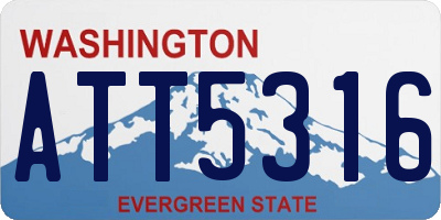 WA license plate ATT5316