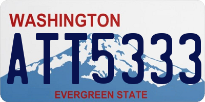 WA license plate ATT5333